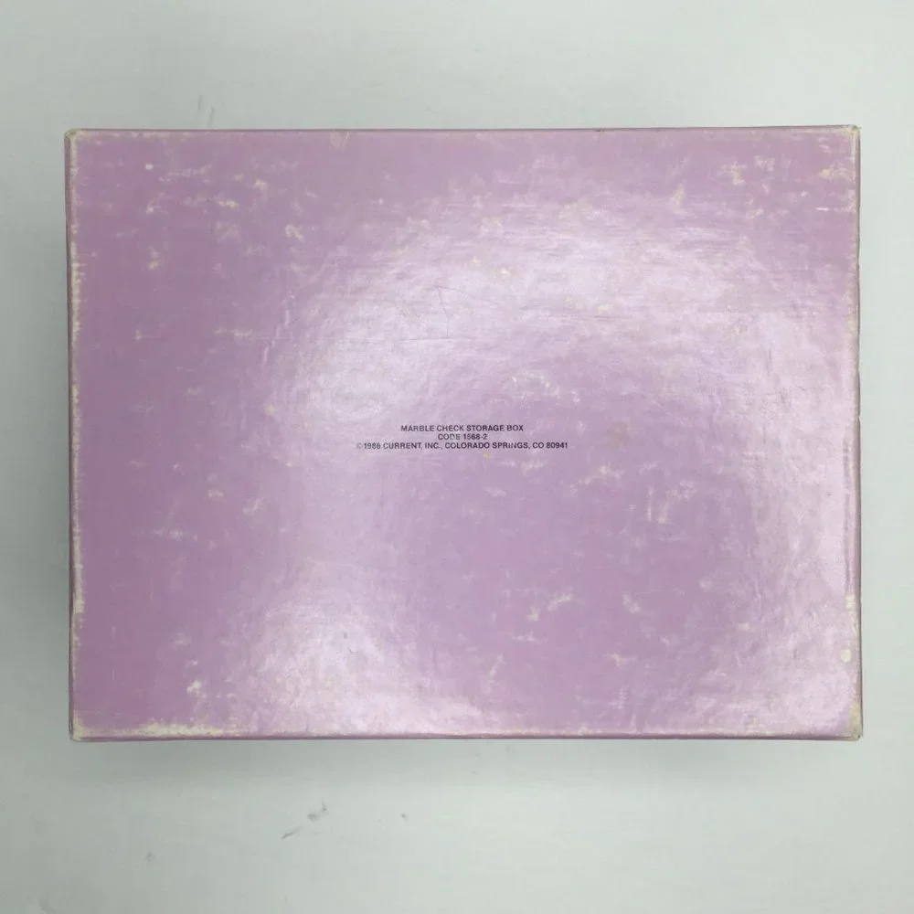 Vintage 1986 Current Inc Marble Check Storage Gift Box 9